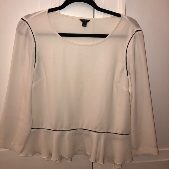 Peplum blouse with lattice trim - Picture 1 of 6